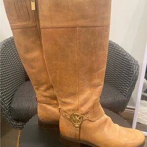 Michael Kors Camel Leather Riding Boots